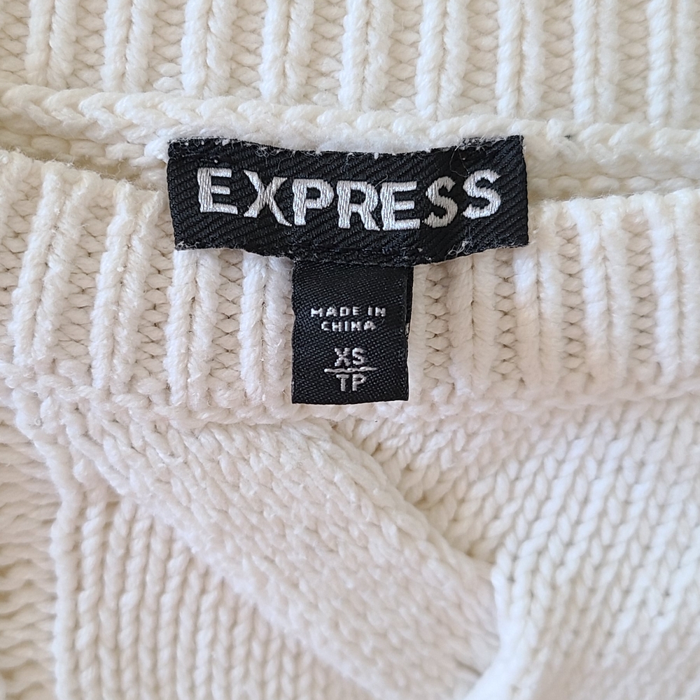 Express Cream Cable Knit Sweater - Picture 5 of 6